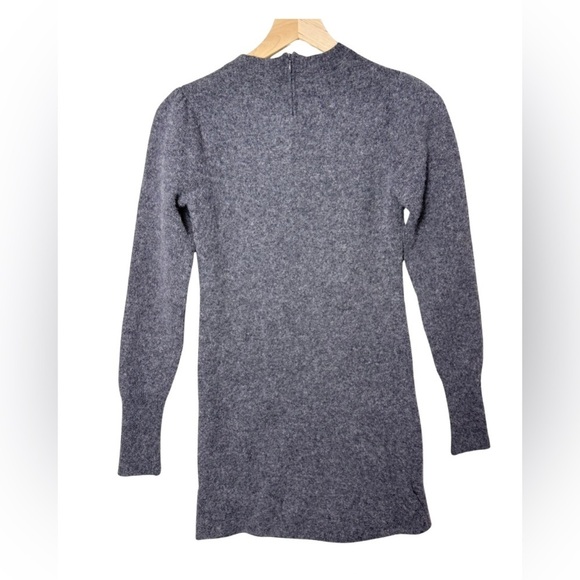 Sandro Paris Ancolie Gray Wool Blend Sweater Dress Dark Academia Mini size 36 - Picture 2 of 12